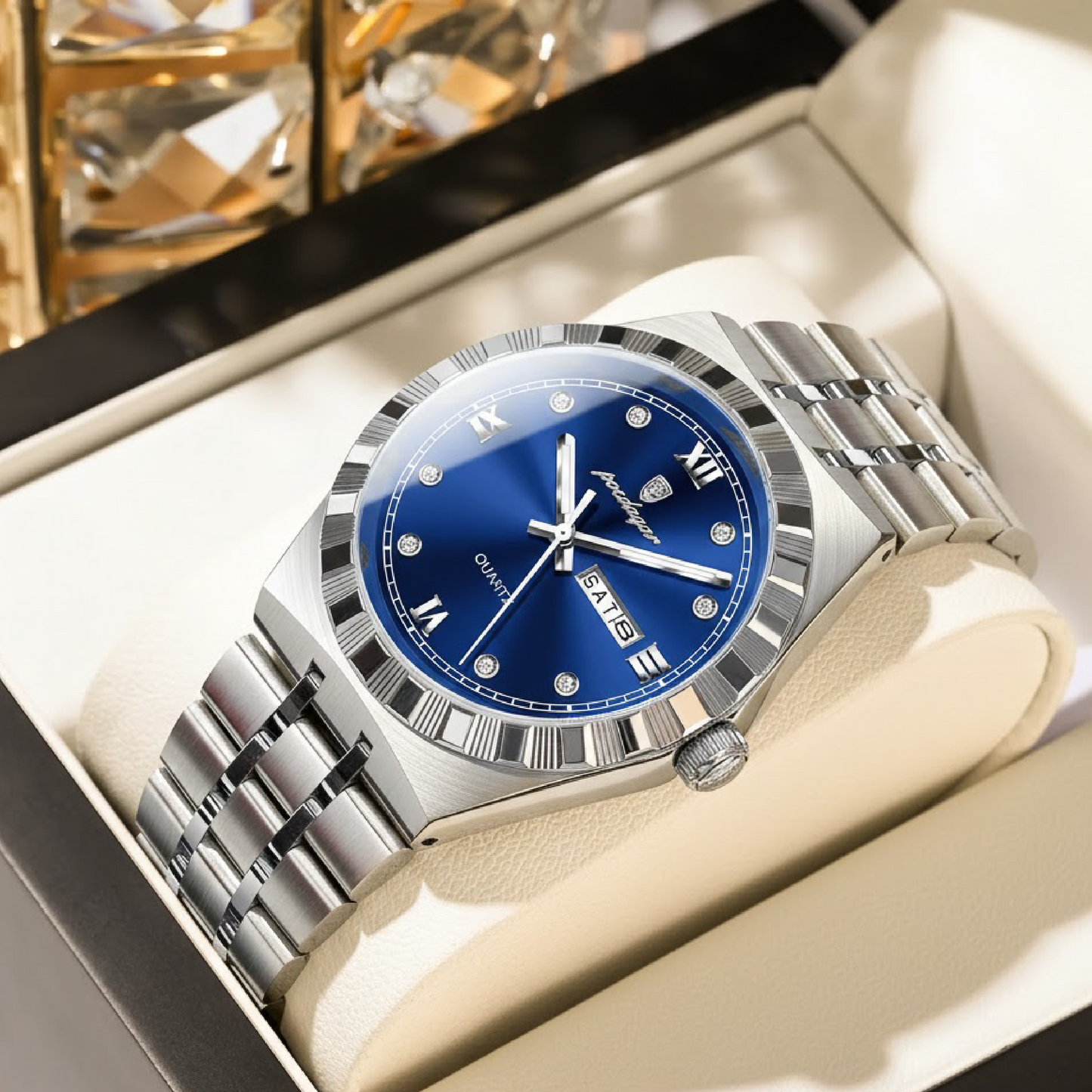 RELOJ DE LUJO SILVER BLUE